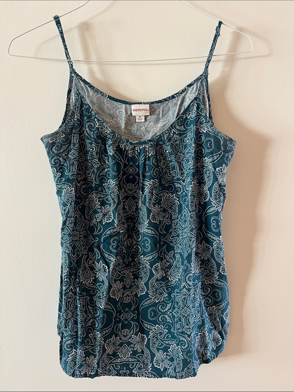 Teal Floral Paisley Rayon Lightweight Tank